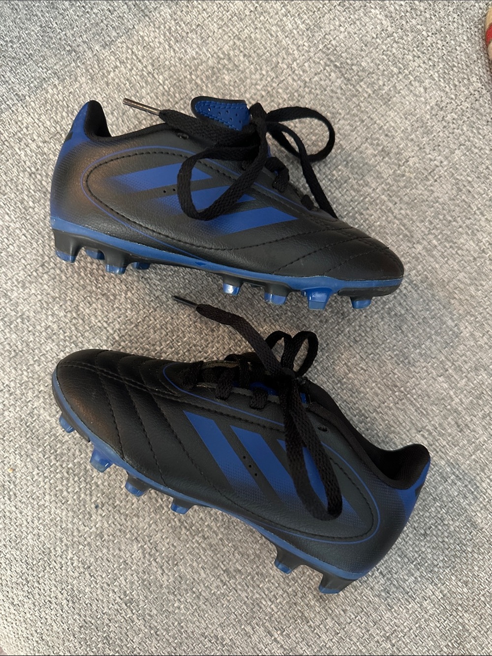 adidas Toddler Boy Black and Blue Soccer Cleats